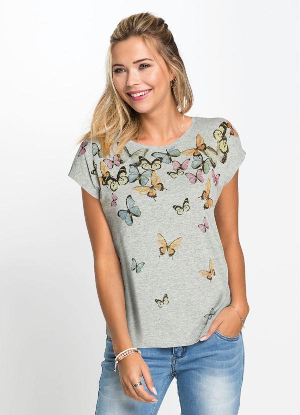 bonprix - Blusa Básica Estampada Mescla 3