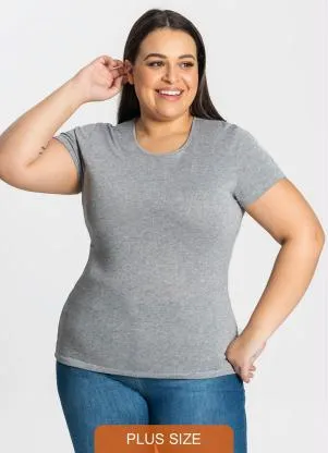 Rovitex - Blusa Básica Feminina Cinza - ROVITEX