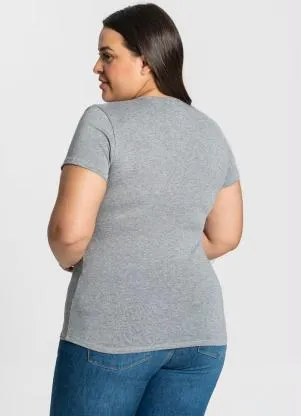 Rovitex - Blusa Básica Feminina Cinza - ROVITEX