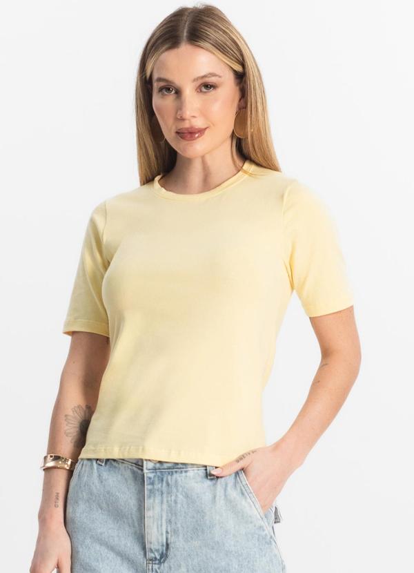 Rovitex - Blusa Básica Feminina Cotton Leve Amarelo