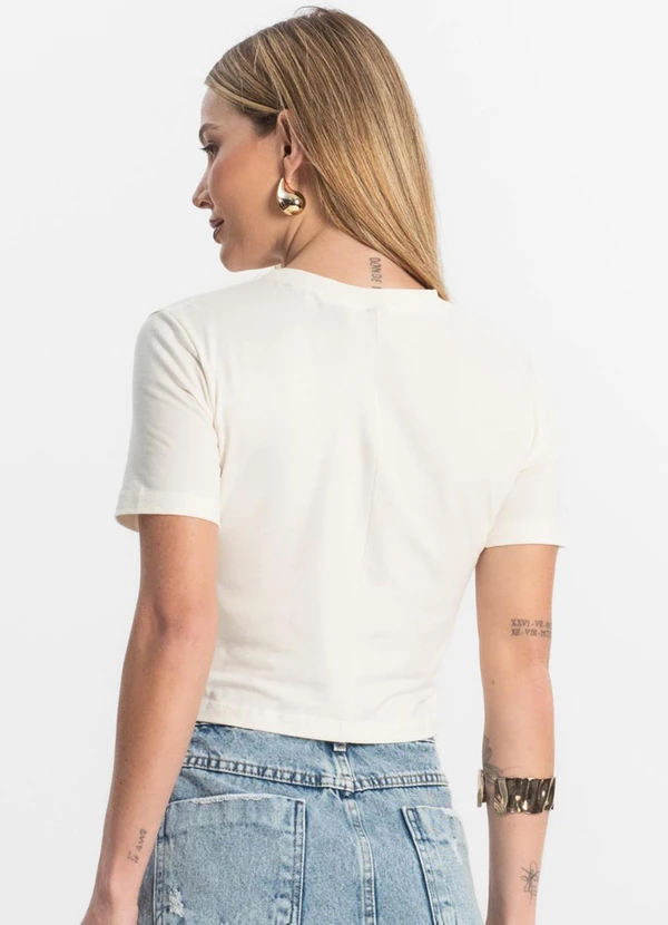 Rovitex - Blusa Básica Feminina Cotton Leve Bege 2