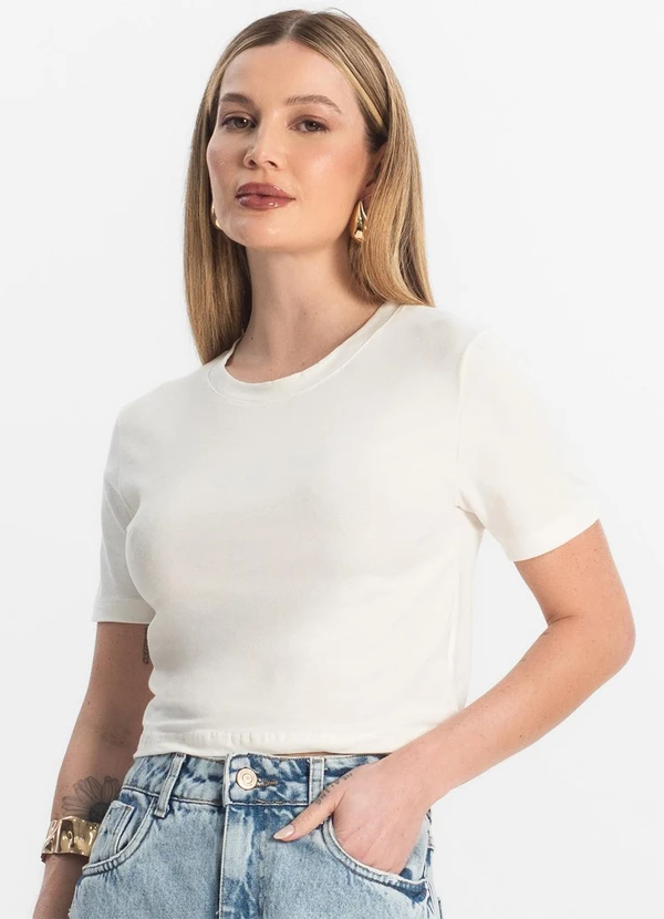 Rovitex - Blusa Básica Feminina Cotton Leve Bege 4