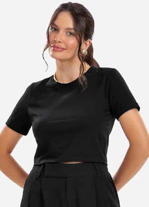 Rovitex - Blusa Básica Feminina Cotton Leve Preto - ROVITEX