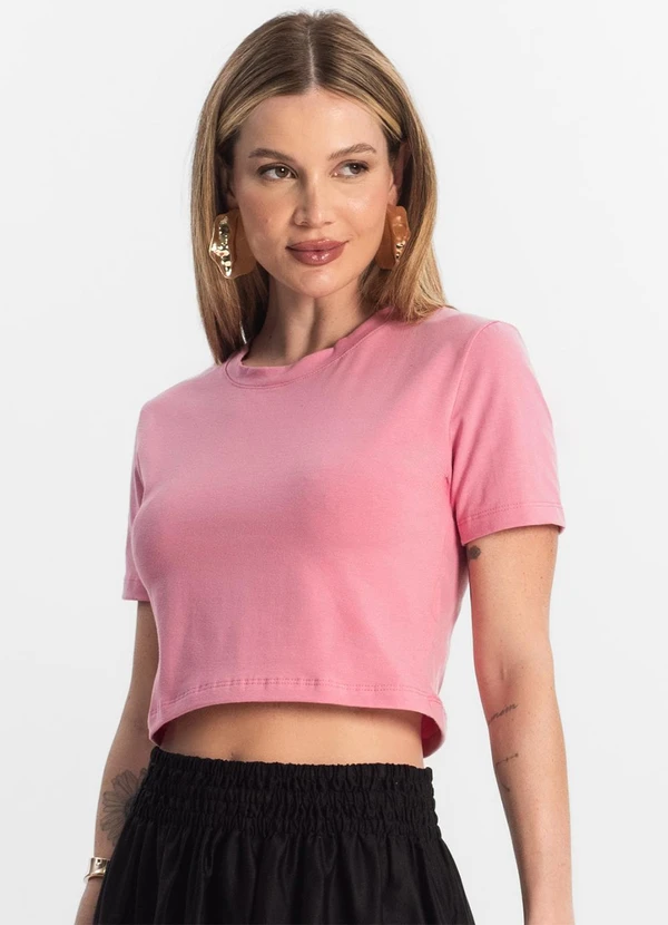 Rovitex - Blusa Básica Feminina Cotton Leve Rosa 4