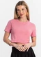 Rovitex - Blusa Básica Feminina Cotton Leve Bege - variação: Rosa