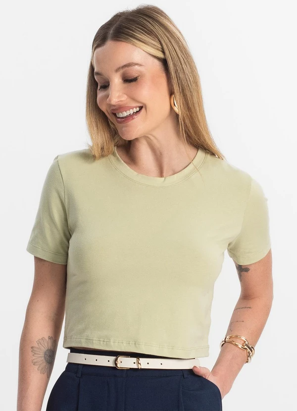 Rovitex - Blusa Básica Feminina Cotton Leve Verde 4
