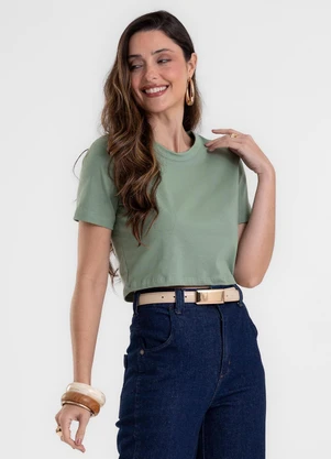 Rovitex - Blusa Básica Feminina Cotton Leve Verde - ROVITEX