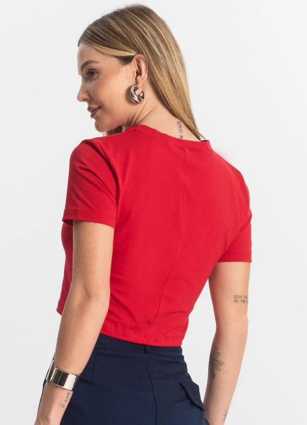 Rovitex - Blusa Básica Feminina Cotton Leve Vermelho 2