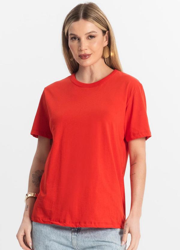 Rovitex - Blusa Básica Feminina Meia Malha Laranja