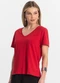Rovitex - Blusa Básica Feminina Meia Malha Preto - variação: Vermelho