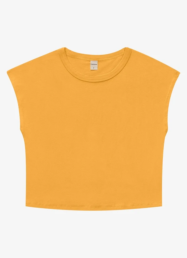 Rovitex - Blusa Básica Feminina Viscotorcion Amarelo