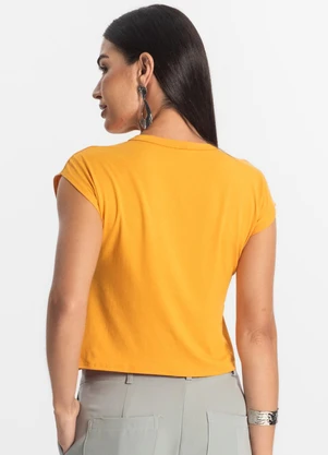 Rovitex - Blusa Básica Feminina Viscotorcion Amarelo - ROVITEX