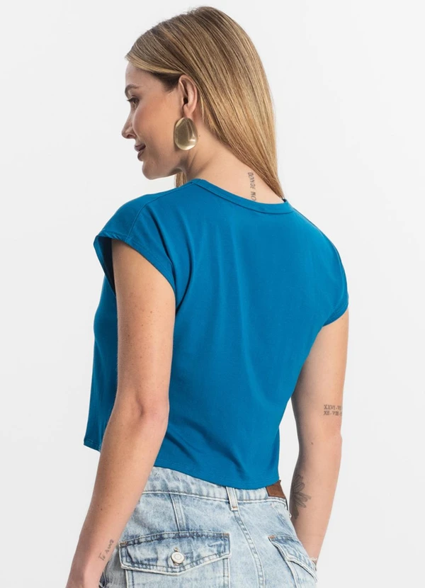 Rovitex - Blusa Básica Feminina Viscotorcion Azul 2