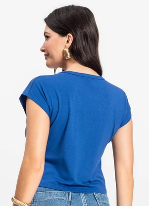 Rovitex - Blusa Básica Feminina Viscotorcion Azul - ROVITEX