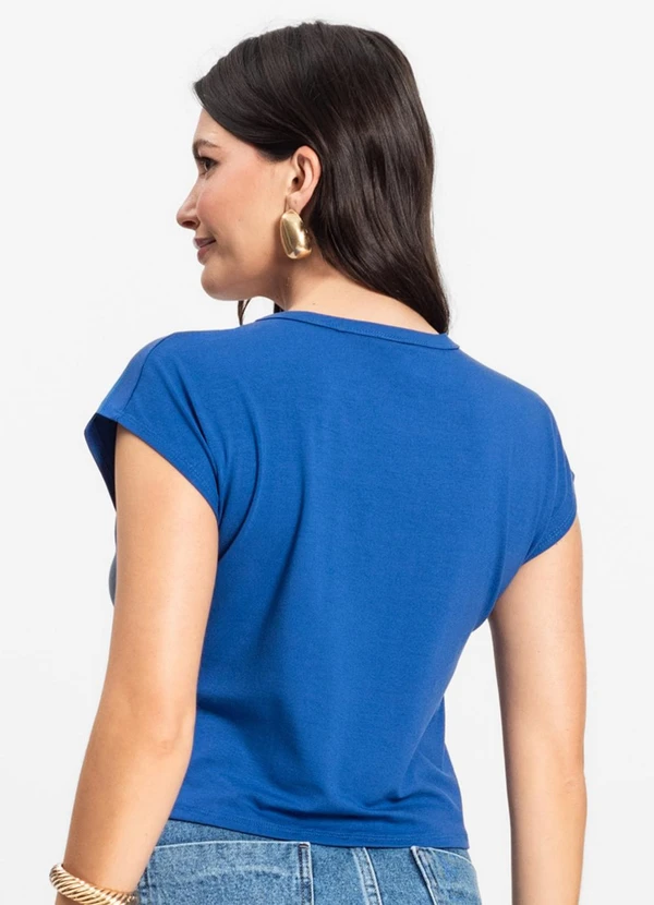Rovitex - Blusa Básica Feminina Viscotorcion Azul 2