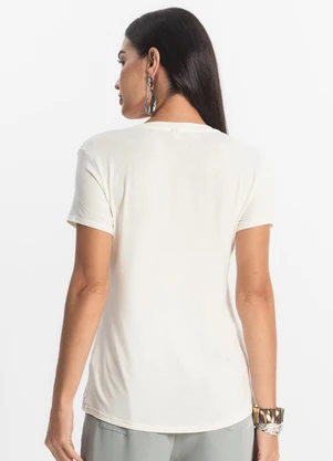 Rovitex - Blusa Básica Feminina Viscotorcion Bege - ROVITEX
