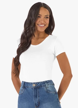 Rovitex - Blusa Básica Feminina Viscotorcion Branco - ROVITEX