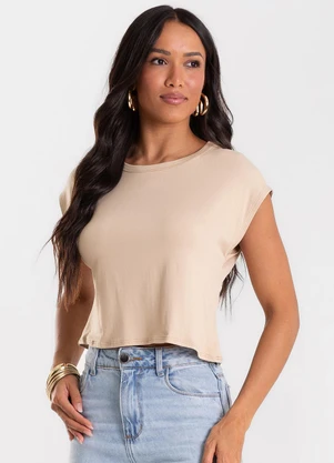 Rovitex - Blusa Básica Feminina Viscotorcion Marrom - ROVITEX