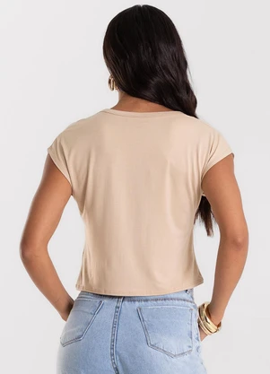 Rovitex - Blusa Básica Feminina Viscotorcion Marrom - ROVITEX