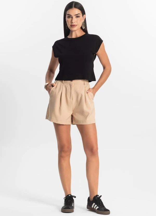 Rovitex - Blusa Básica Feminina Viscotorcion Preto 3