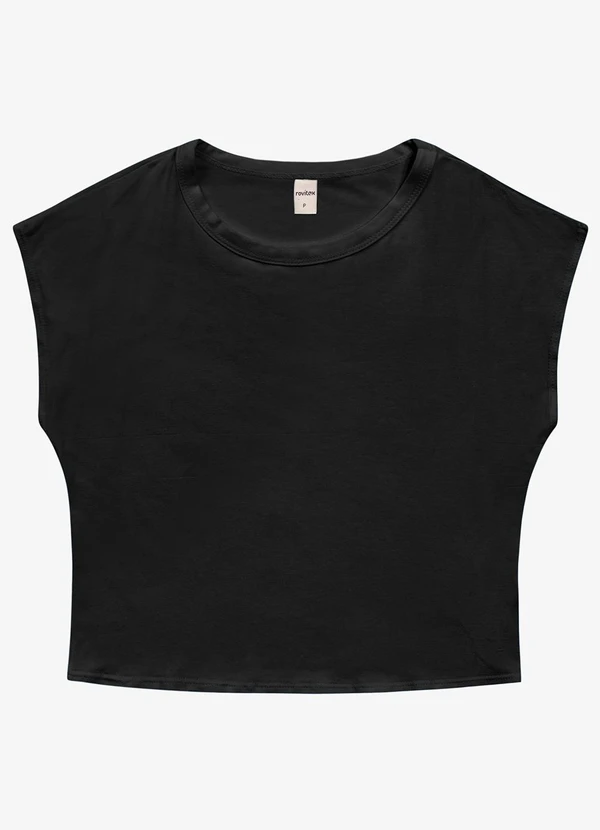 Rovitex - Blusa Básica Feminina Viscotorcion Preto 5
