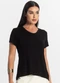 Rovitex - Blusa Básica Feminina Viscotorcion Verde - variação: Preto