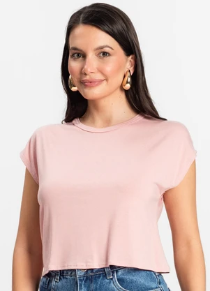 Rovitex - Blusa Básica Feminina Viscotorcion Rosa - ROVITEX