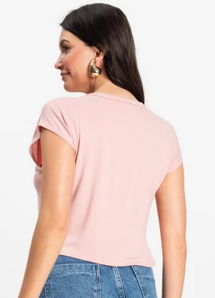 Rovitex - Blusa Básica Feminina Viscotorcion Rosa - ROVITEX