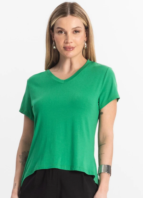 Rovitex - Blusa Básica Feminina Viscotorcion Verde