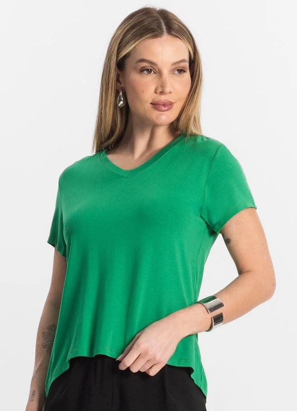 Rovitex - Blusa Básica Feminina Viscotorcion Verde 4