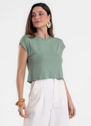 Rovitex - Blusa Básica Feminina Viscotorcion Verde - ROVITEX