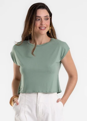 Rovitex - Blusa Básica Feminina Viscotorcion Verde - ROVITEX