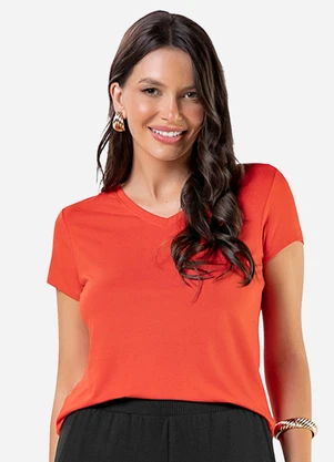 Rovitex - Blusa Básica Feminina Viscotorcion Vermelho - ROVITEX