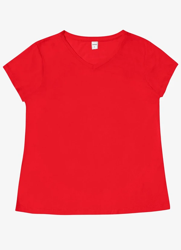 Rovitex - Blusa Básica Feminina Viscotorcion Vermelho 2