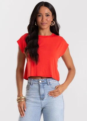 Rovitex - Blusa Básica Feminina Viscotorcion Vermelho - ROVITEX