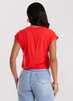 Rovitex - Blusa Básica Feminina Viscotorcion Vermelho - ROVITEX