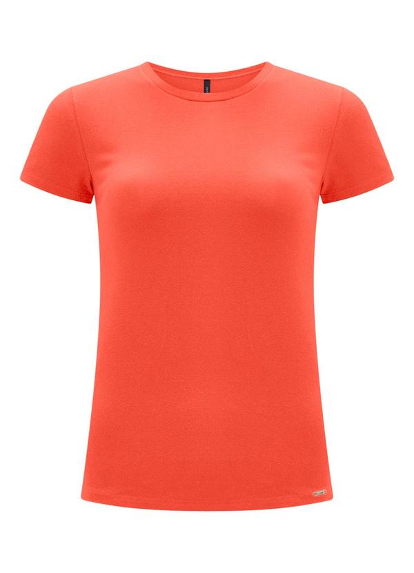 Lunender - Blusa Básica Manga Curta Malha Algodão Vermelho