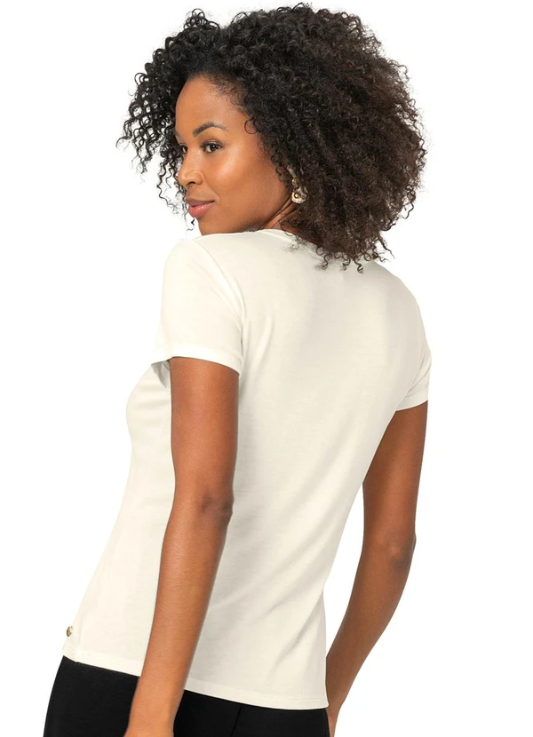 Rovitex - Blusa Básica Visco Tricot Feminina Bege 2