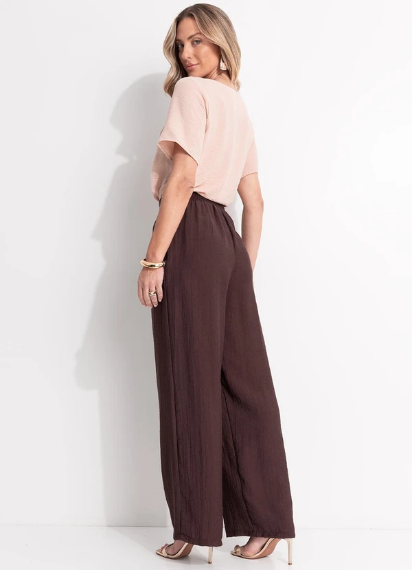 Quintess - Blusa Bege Claro em Crepe Plano 6