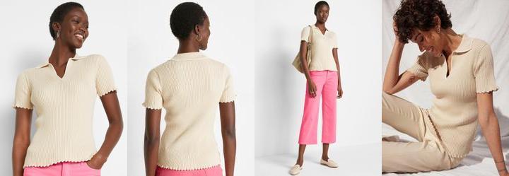 Blusa Bege Claro em Tric