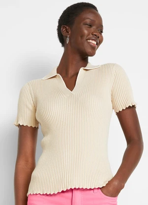 bonprix - Blusa Bege Claro em Tricô - BONPRIX