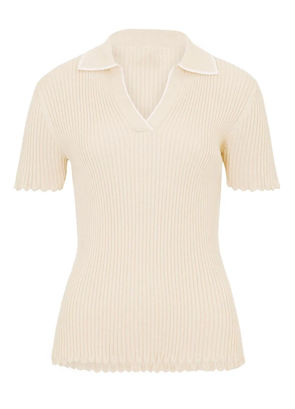 bonprix - Blusa Bege Claro em Tricô 6