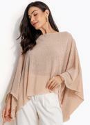 Blusa Bege em Malha Anarruga