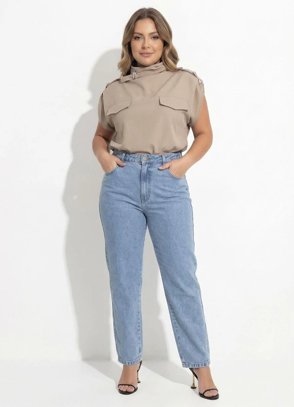 Quintess - Blusa Bege em Malha Crepe 3