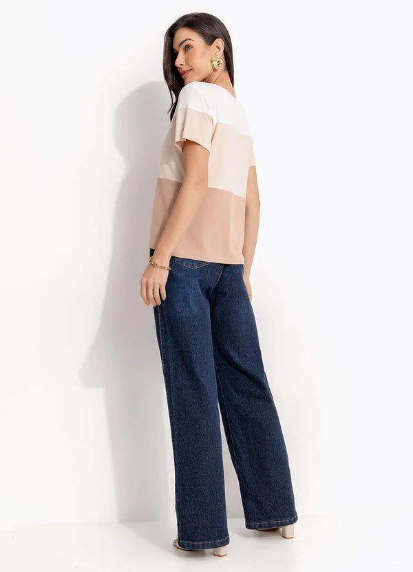 Quintess - Blusa Bege em Malha de Viscose 2