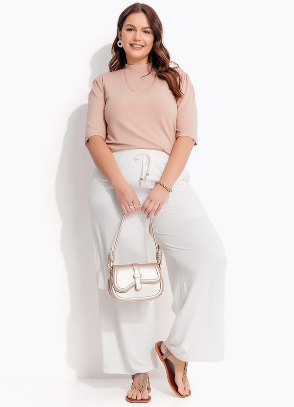 Quintess - Blusa Bege em Malha de Viscose 11