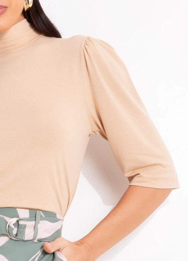 Quintess - Blusa Bege em Malha de Viscose 8