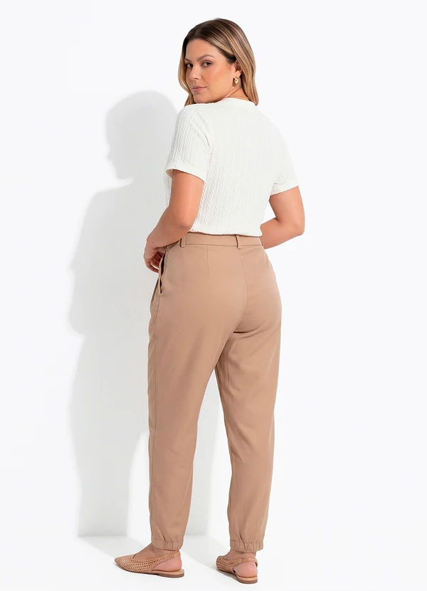 Quintess - Blusa Bege em Malha Tricô Texturizada 5