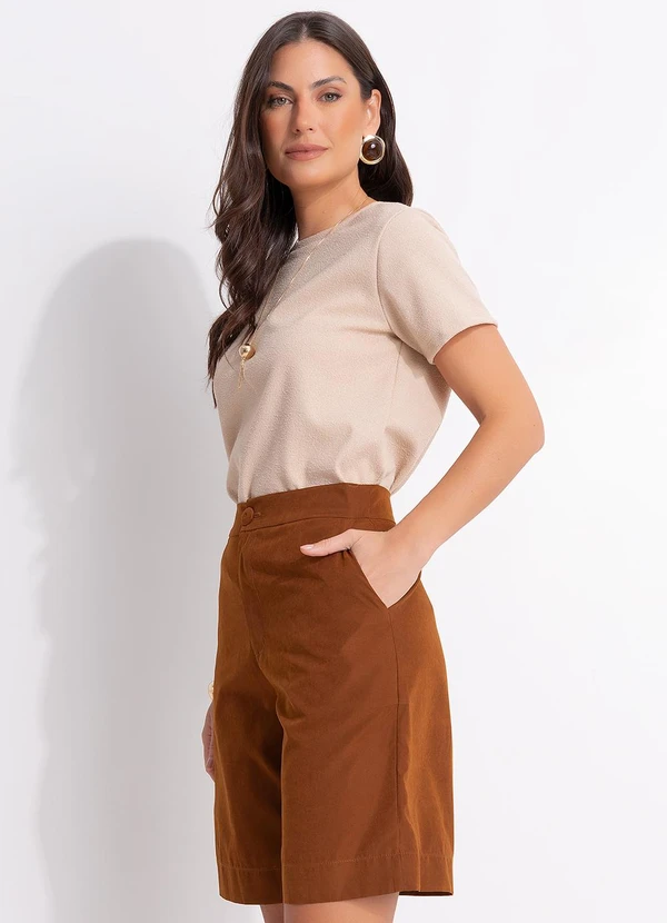 Quintess - Blusa Bege em Malha Tweed 8