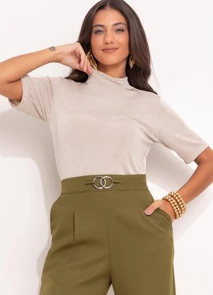 Quintess - Blusa Bege em Malha - QUINTESS